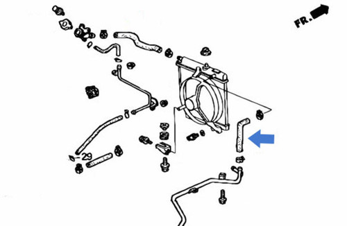 Radiator Hose B - Honda Acty Truck HA3, HA4 Models - 1990-1999 Radiator Hose B - Honda Acty Truck HA3, HA4 Models - 1990-1999