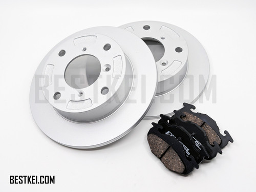 Brake Package Rear - 2 Piece - Rear Brake Pads, Rear Brake Rotors - Suzuki Cappuccino EA11R Models - 1991 - 1995