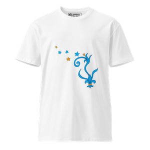 Front ghost t-shirt (white) with the Fleur de Lys design by Spread Delirium.