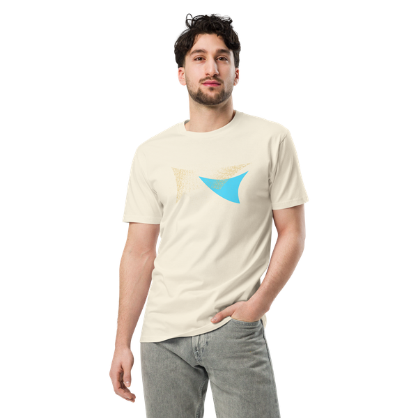 Front t-shirt with the Dancing Sand design by Spread Delirium on male model.