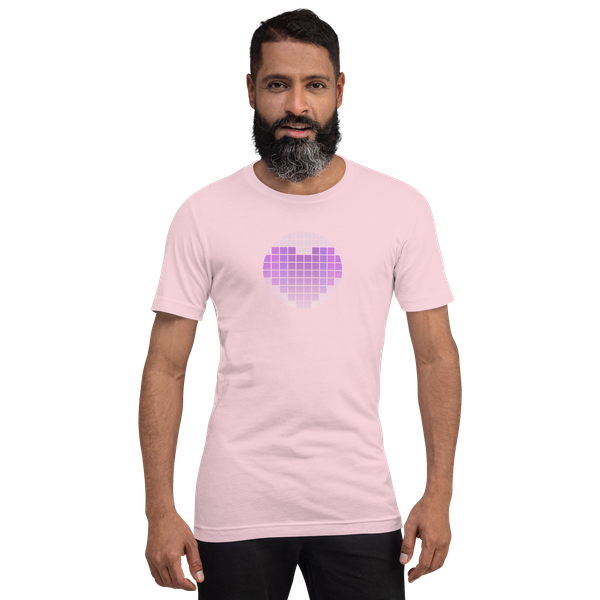 Front t-shirt with the Silicon Love design by Spread Delirium on male model.