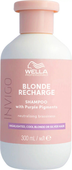 Shampooing Wella Blonde Recharge – 300 ml – Neutralise les reflets jaunes et ravive les blonds froids