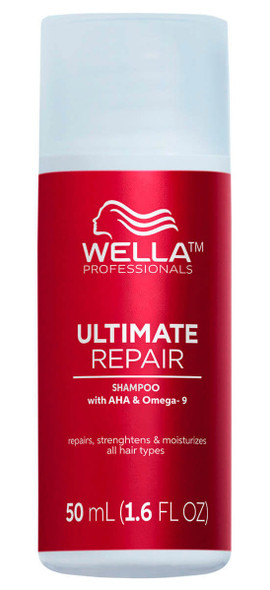 Shampooing-crème léger Wella Ultimate Repair – 50 ml – Nettoie en douceur et renforce les cheveux abîmés