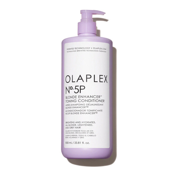 après-shampooing déjaunissant olaplex n°5p - 1000 ml – soin restructurant et hydratant aux pigments violets pour cheveux blonds, décolorés ou gris
