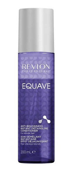 soin démêlant revlon equave anti-reflets jaunes 200 ml – spray bi-phase déjaunissant pour cheveux blonds et blancs, neutralise les tons jaunes et apporte éclat et douceur