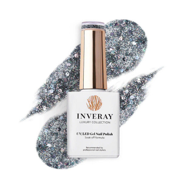 inveray vernis semi permanent 116 delightful 10 ml – gel polish uv led rose nude scintillant longue tenue