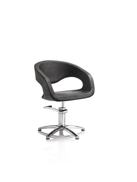 Chaise de coiffure base étoile • Hair Wave • 60 x 58 cm / hauteur réglable 80 – 92 cm