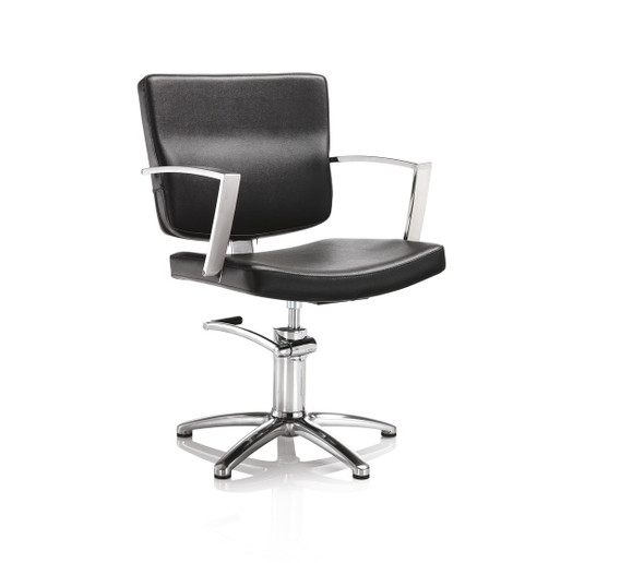 Chaise de coiffure base étoile • Hair Queen • 57 x 57 cm / hauteur réglable 88 – 100 cm