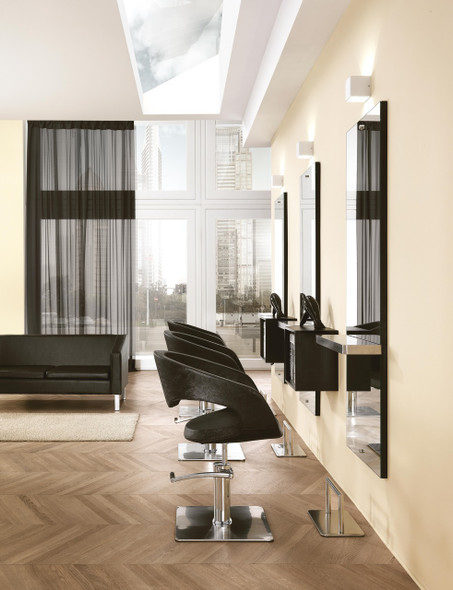 Fauteil de coiffure base étoile • Hair Wave • 60 x 58 cm / hauteur réglable 80 – 92 cm