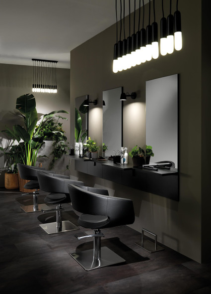 Fauteuil de coiffure base carrée  • Hair Stylo • 60 x 52,5 cm / hauteur réglable 81 – 100 cm