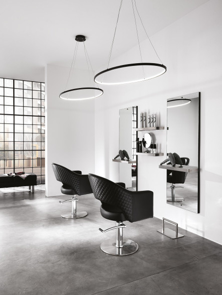 Fauteuil de coiffure base ronde  • Hair Paris • 63 x 60 cm / hauteur réglable 85 – 97 cm