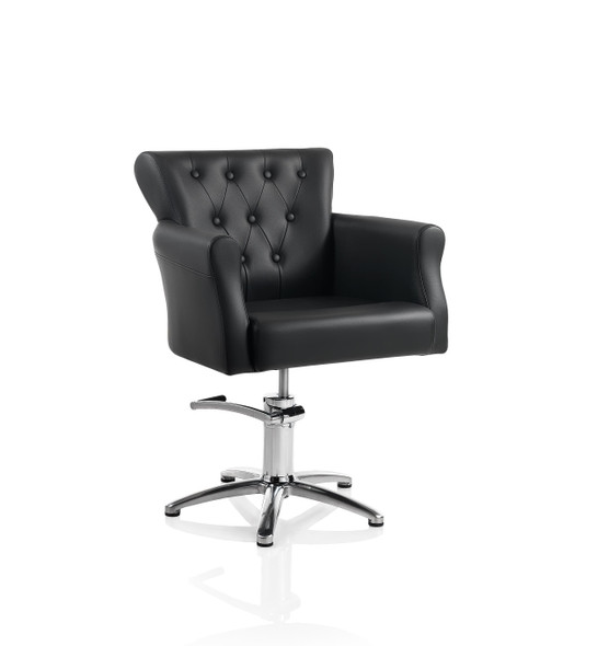Fauteuil de coiffure base en étoile • Hair Throne • 63 x 64 cm / hauteur réglable 84 – 100 cm
