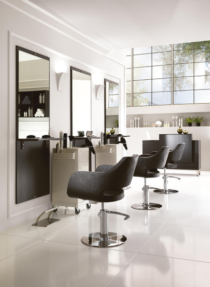 Fauteuil de coiffure base ronde  • Hair Regency • 61 x 65 cm / hauteur réglable 80 – 92 cm