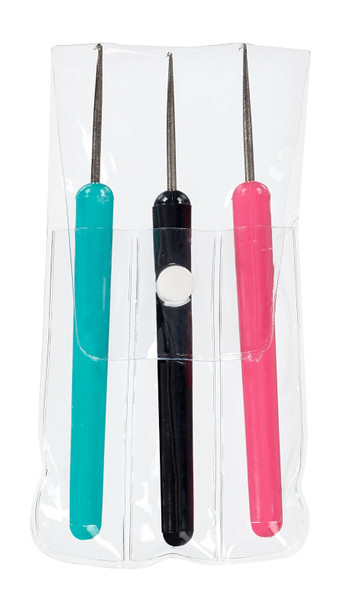 Set de 3 crochets de tailles différentes dans un étui en PVC • Tri-sizes