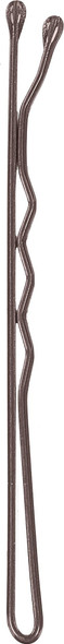 Pince à cheveux ondulé, bout perlé, tige 0,9 mm •  longueur 60 mm • 25 pièces • vernis Brun