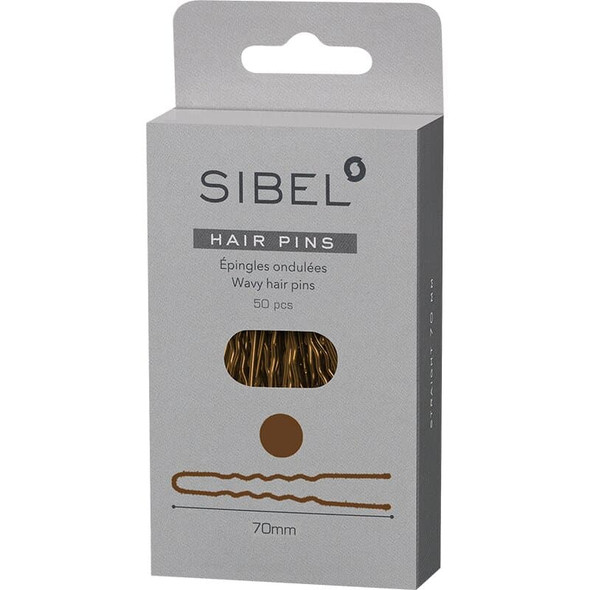 Épingle à cheveux ondulé, bout perlé, tige 1,25 mm •  longueur 70 mm • 50 pièces • vernis Marron