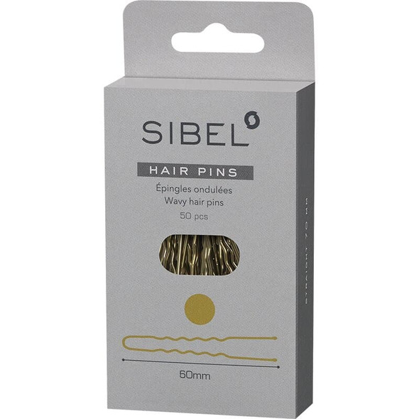 Épingle à cheveux ondulé, bout perlé, tige 1,25 mm •  longueur 60 mm • 50 pièces • vernis Blond