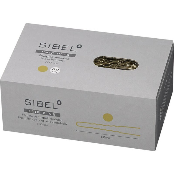 Épingle à cheveux ondulé, bout perlé, tige 1,25 mm •  longueur 60 mm • 500 pièces • vernis Blond