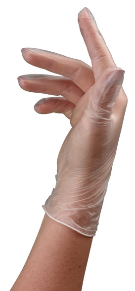 Gants sans poudre, de qualité supérieure • taille M • Vinyle transparent • 100 pièces