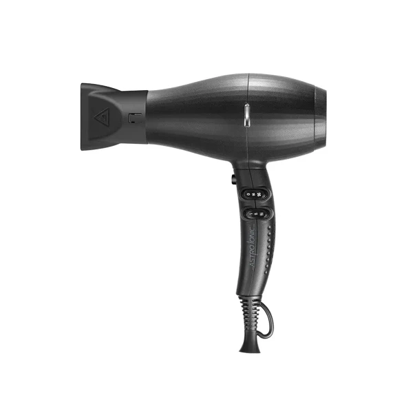 Sèche-cheveux professionnel Astro Ionic Black 2100 W noir avec technologie ionique, deux concentrateurs et diffuseur
