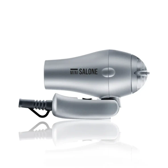 Sèche-cheveux de voyage pliable Sthauer Mini Salone Silver argenté avec concentrateur