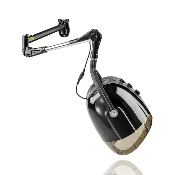Casque de séchage mural Sthauer Eolo Ionic & Antistatic 1600 noir avec bras articulé et commandes réglables