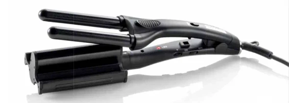 Fer à friser professionnel Duo Wave Pro Sthauer noir avec double système de coiffage et éléments chauffants en céramique tourmaline