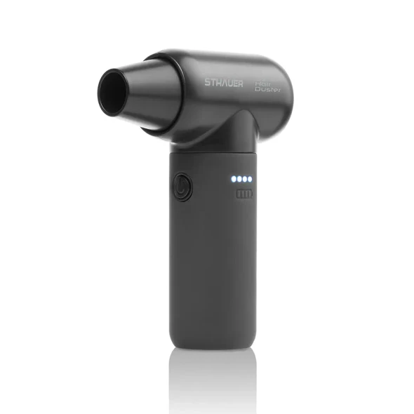 Souffleur nettoyant sans fil Barber Hair Duster Sthauer noir avec moteur 110 000 tr/min et buses interchangeables