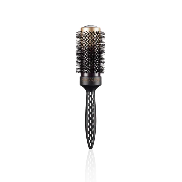 Brosse thermique ronde Heat Active SalonXPro 43 mm en céramique carbone infusée à l'huile d'argan