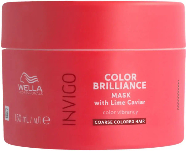 Masque protecteur de couleur Wella Invigo Color Brilliance – 150 ml – Soin intensif pour cheveux épais et colorés