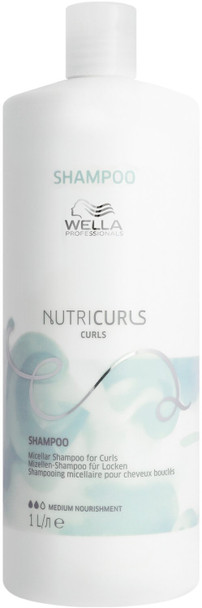 Shampooing micellaire Wella Nutricurls Curls – 1 litre – Nettoie en douceur et définit les boucles