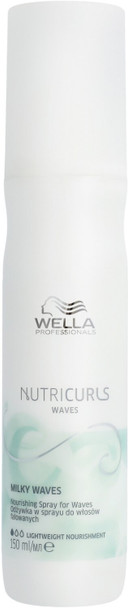 Spray sans rinçage Wella Nutricurls Milky Waves – 150 ml – Soin léger pour cheveux bouclés et ondulés