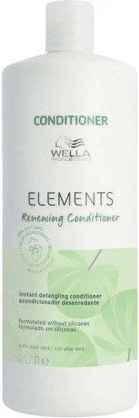 Après-shampooing Wella Elements Renewing – 1 litre – Anti-frisottis sans silicone pour cheveux fragiles