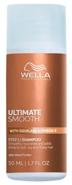 Shampooing Wella Ultimate Smooth – 50 ml – Lisse les cheveux et contrôle les frisottis
