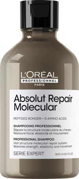 Shampooing Absolut Repair Molecular 300 ml L'Oréal Professionnel – Soin lavant réparateur moléculaire pour cheveux très abîmés