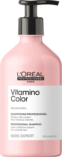 shampooing fixateur de couleur vitamino color 500 ml l’oréal professionnel – soin protecteur pour cheveux colorés