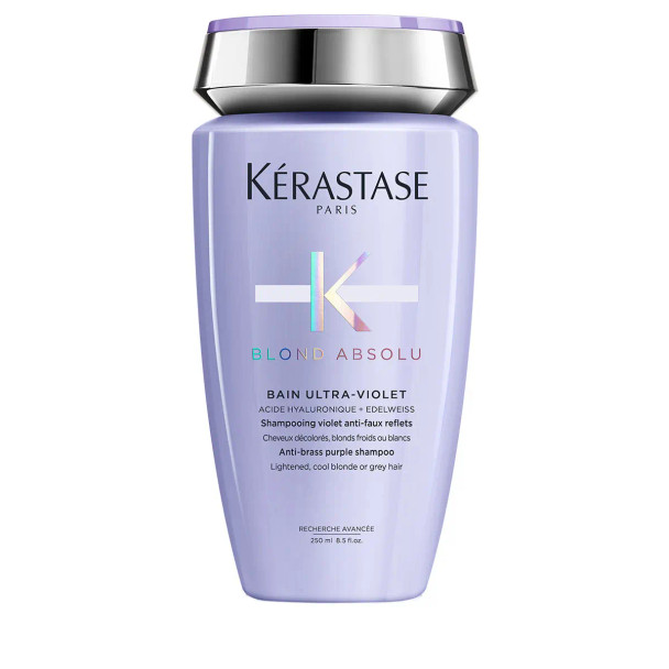 shampooing bain ultra-violet 250 ml kérastase blond absolu – neutralise les reflets jaunes et illumine les cheveux blonds