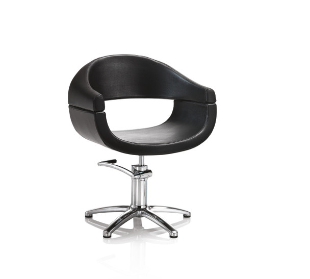 Chaise de coiffure base étoile • Hair Queen • 64 x 59 cm / hauteur réglable 79 – 91 cm