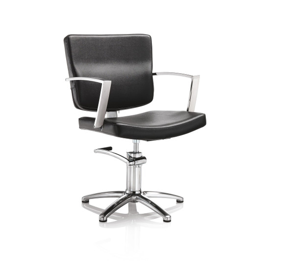 Chaise de coiffure base étoile • Hair Queen • 57 x 57 cm / hauteur réglable 88 – 100 cm