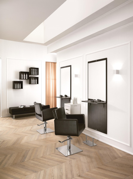 Fauteuil de coiffure base carrée • Hair King • 65 x 61 cm / hauteur réglable 85 – 97 cm