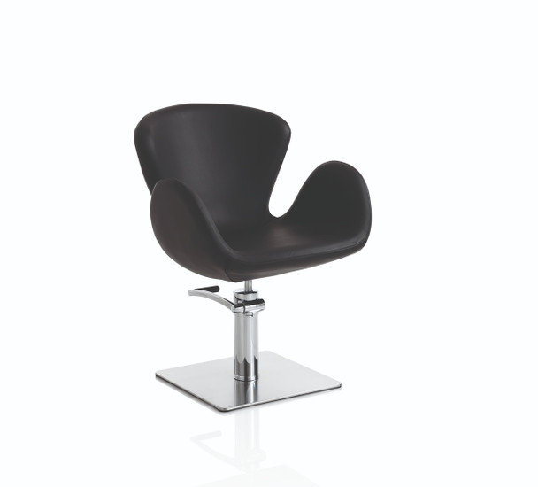 Fauteuil de coiffure base carrée • Hair charlotte • 65 x 63 cm / hauteur réglable 93 – 108 cm