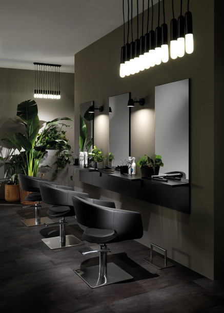 Fauteuil de coiffure base carrée  • Hair Stylo • 60 x 52,5 cm / hauteur réglable 81 – 100 cm