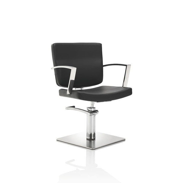 Fauteuil de coiffure base carrée • Hair Alpha • 57 x 57 cm / hauteur réglable 88 – 100 cm