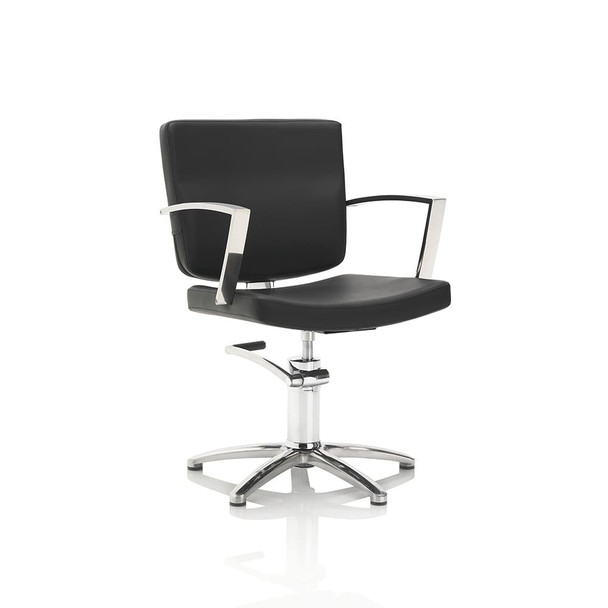 Fauteuil de coiffure base en étoile • Hair Alpha • 57 x 57 cm / hauteur réglable 88 – 100 cm