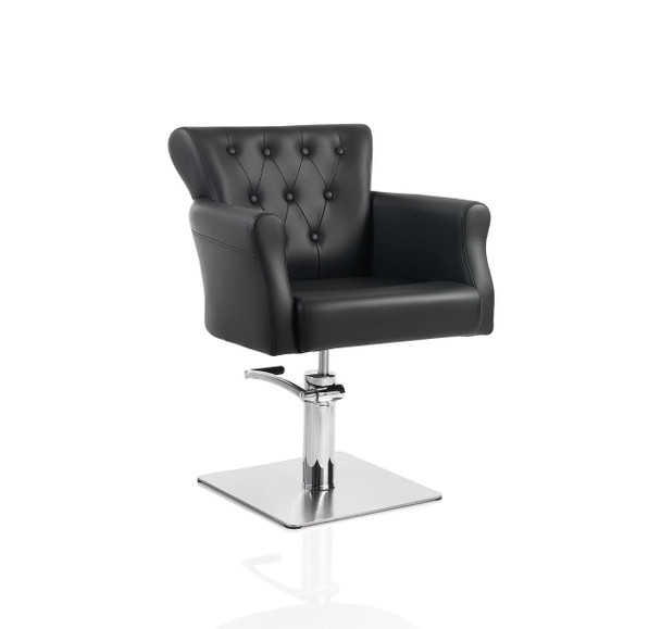 Fauteuil de coiffure base carrée  • Hair Throne • 63 x 64 cm / hauteur réglable 84 – 100 cm