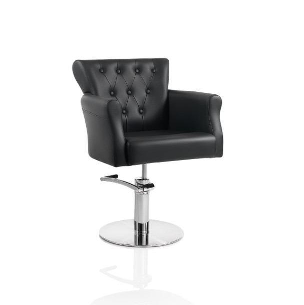 Fauteuil de coiffure base ronde • Hair Throne • 63 x 64 cm / hauteur réglable 84 – 100 cm