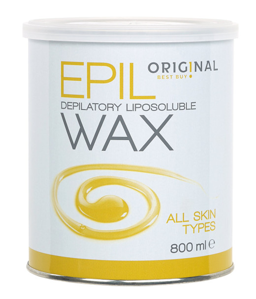 Cire tiède • s’utilise avec des bandes • sous forme de pot • Toutes peaux 800 ml.