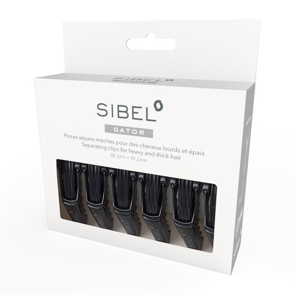 Pinces sépare-mèches professionnelles pour cheveux épais 6 pièces  • Petit modèle 9 cm • noir