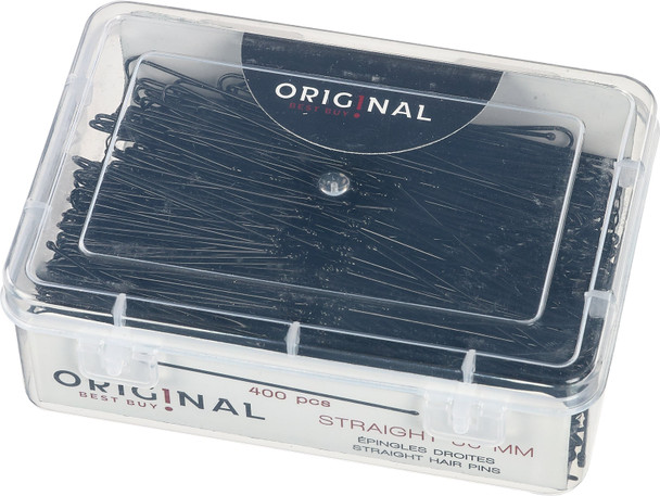 Épingle à cheveux lisse, bout perlé, tige 0,9 mm •  longueur 70 mm • 400 pièces • vernis noir