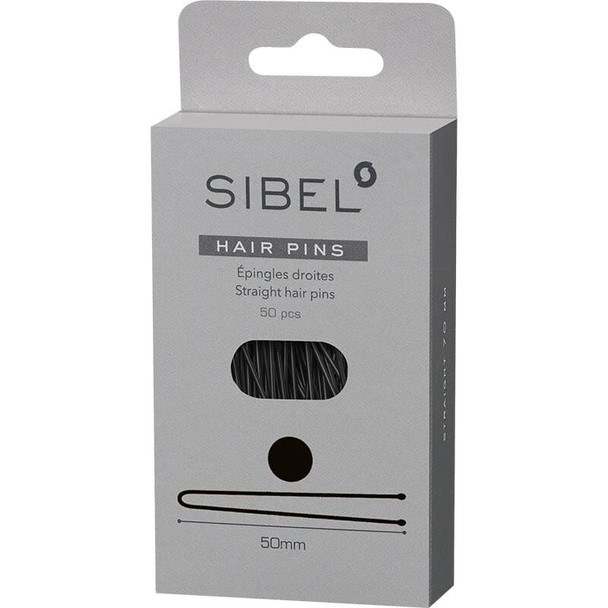 Épingle à cheveux lisse, bout perlé, tige 1,25 mm •  longueur 50 mm • 50 pièces • vernis noir